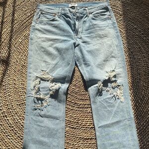 Agolde Light Blue Distressed Jeans
